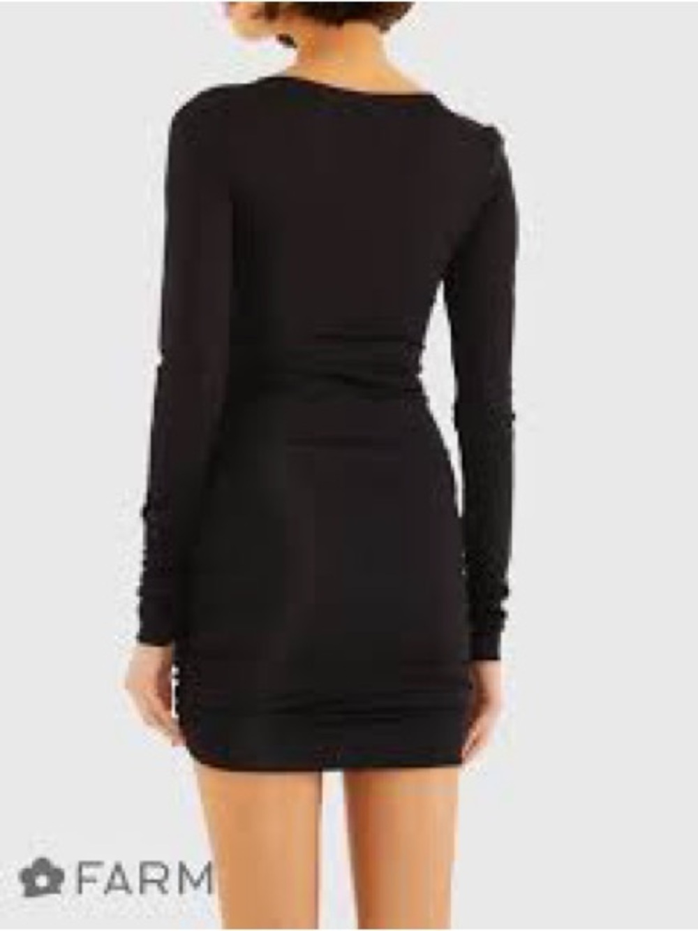FARM Rio Black Long-Sleeve Ruched Mini Dress - Picture 6 of 10